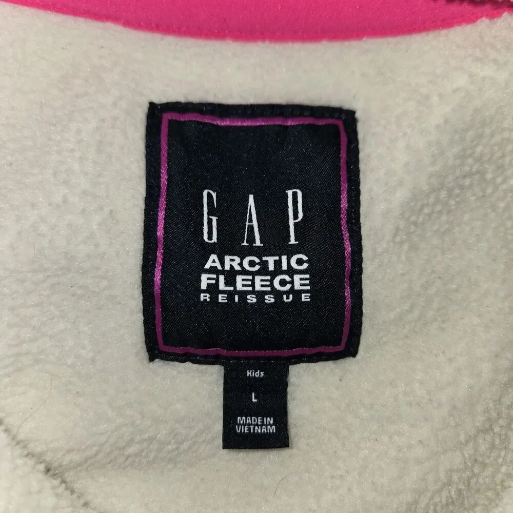 Girls Gap Arctic Fleece Reissue Snap T Pullover Jacket Cream Large 10